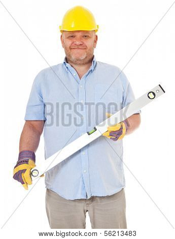 Charismatic adult man. All on white background.