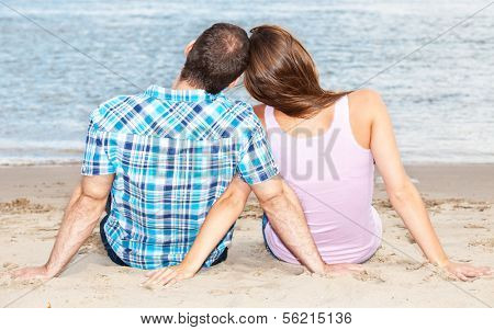 Young couple enjoys time at the beach