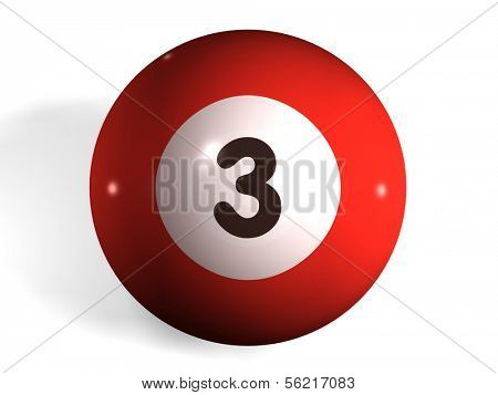 isolated pool ball number 3