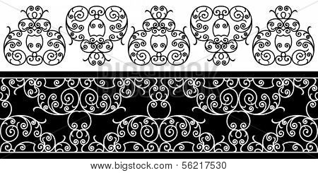 wrought iron elements - repeating left to right (vector)