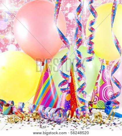 Party accessories abstract colorful background