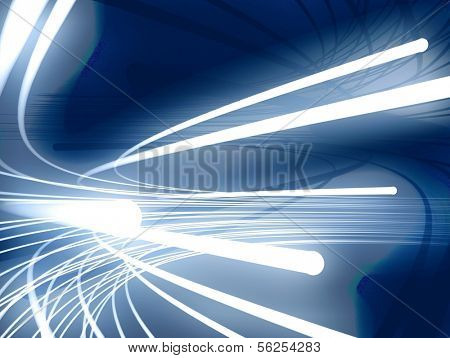 blue optical fibres