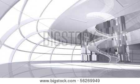 Modern interior. 3d illustration