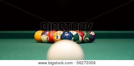 Pool Balls On Pool Table
