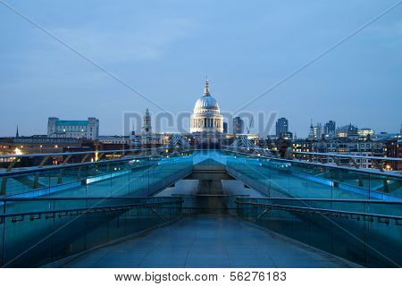 St Pauls Cathedral View From The Millennium Bridge, London