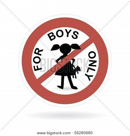 The sign for the boys.