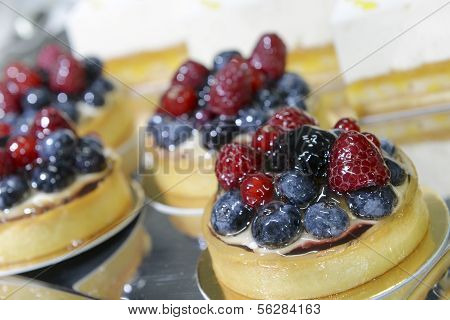 Set Of Cakes With Berries