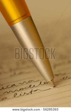 Pen with paper