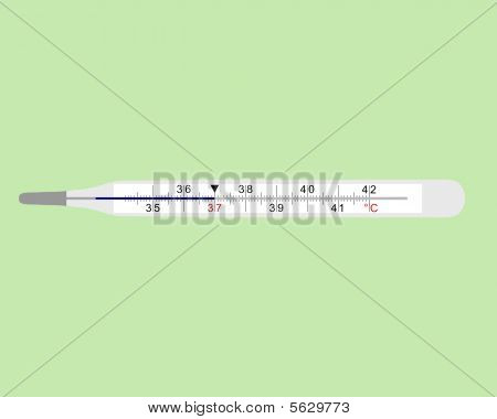 Analog kliniske termometer på grøn baggrund