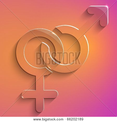 Couples Female Male Sign Glass Icon Vector Illustration