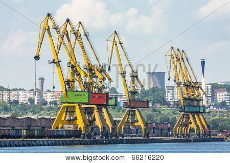 Dockside Cranes On Rails