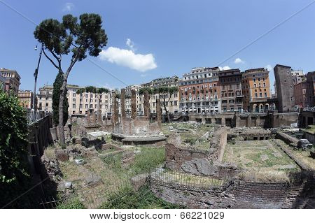Largo Di Torre Argentina In Rome, Italy
