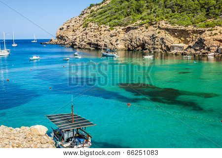 Ibiza Cala Benirras Beach In San Joan At Balearic Islands Spain