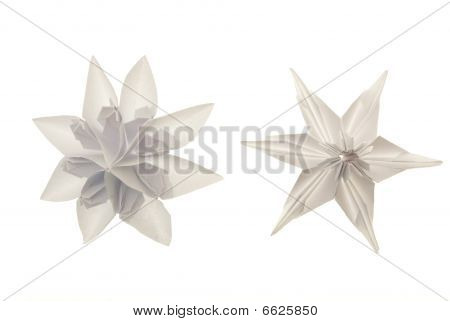 Origami bílé sněhové vločky