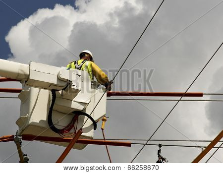 Lineman In A Bucket