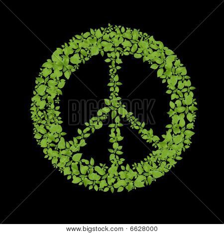 Grön växt fred Symbol