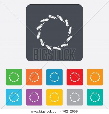 Agricultural sign icon. Gluten free or No gluten