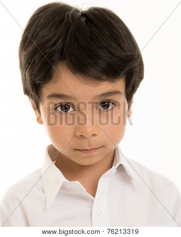 Boy Against White Background
