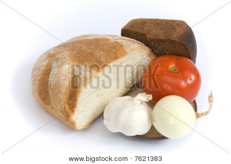 Pan tomate cebolla y ajo