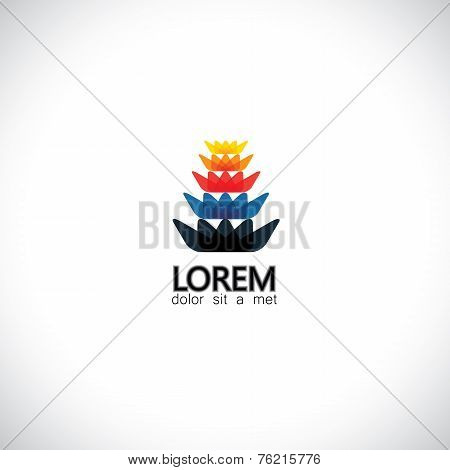 Beautiful Flowers In Floral Arrangement Of Ikebana - Concept Vector Graphic