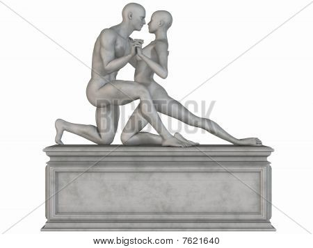 Female and Male Stone Statue