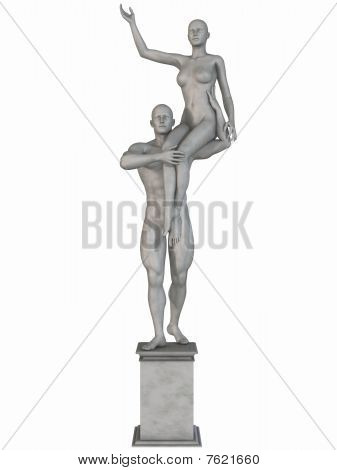 Female and Male Stone Statue
