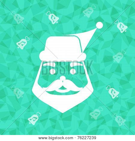 Santa Claus On Dazzled Triangle Background