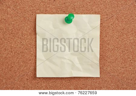 Blank Note Pinned On Cork