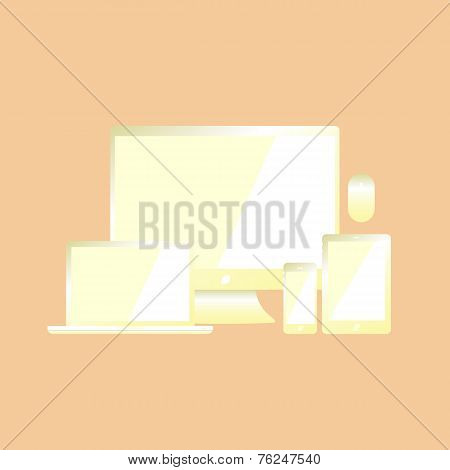 Set Of Basic Wireless Technology Gadget