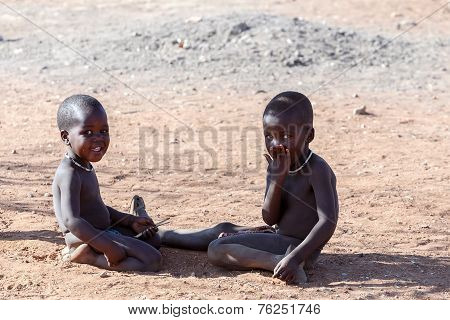 Unidentified Child Himba Tribe In Namibia