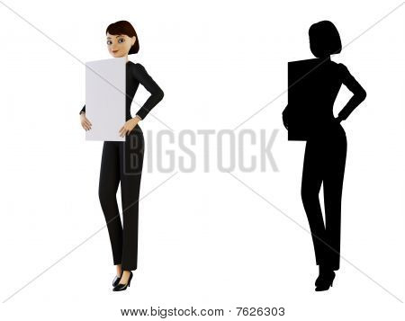 แผง businesswoman และสีขาว
