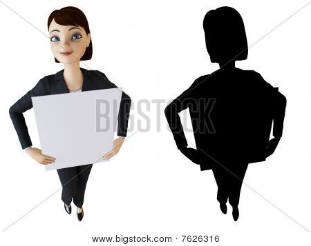 แผง businesswoman และสีขาว