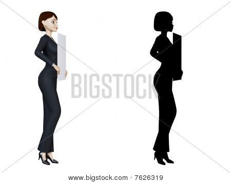 แผง businesswoman และสีขาว
