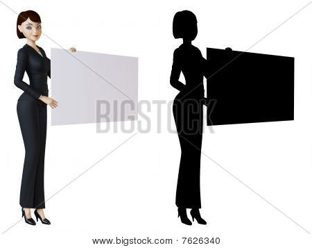 แผง businesswoman และสีขาว