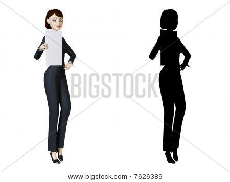 แผง businesswoman และสีขาว