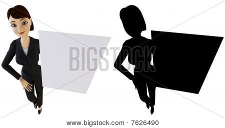 แผง businesswoman และสีขาว