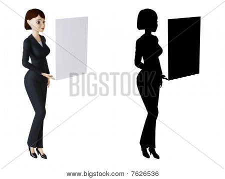 แผง businesswoman และสีขาว