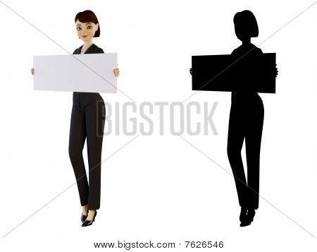 แผง businesswoman และสีขาว