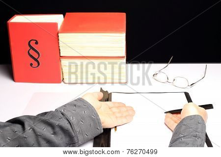 Worker Shows Document