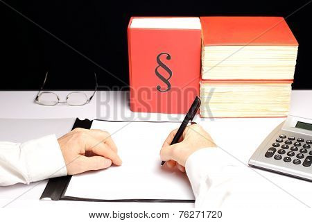 Man Is Working On Desk
