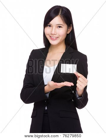Businesswoman show with namecard