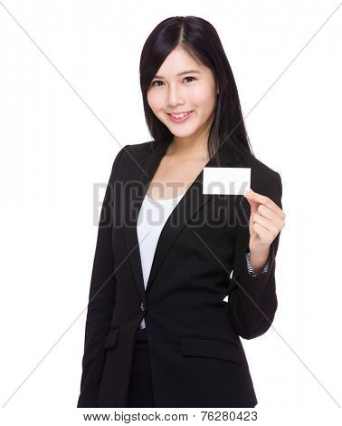 Businesswoman show with namecard