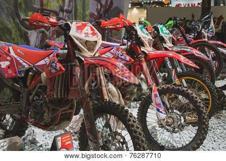 Motocross Bikes At Eicma 2014 In Milan, Italy