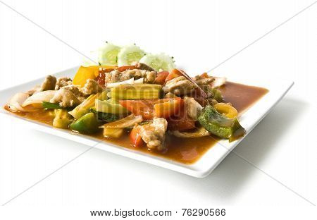 Asian pork in sour sweet sauce