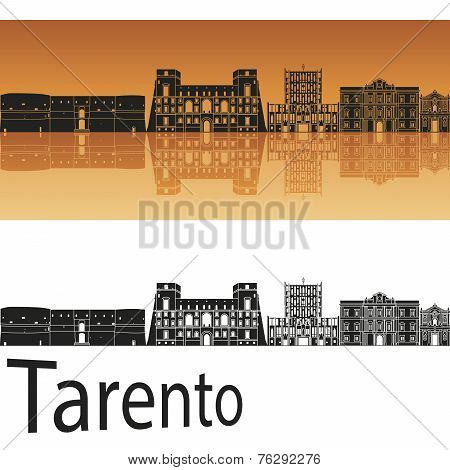 Tarento Skyline In Orange Background