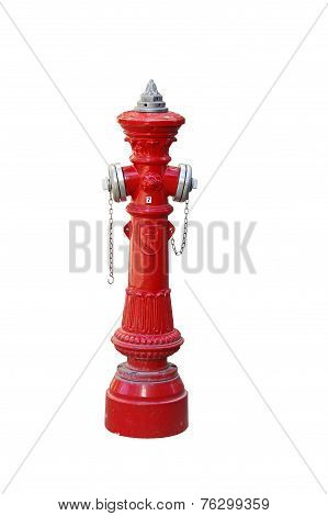 Red Hydrant On White Background