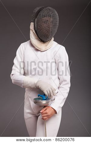Female fencer with sword