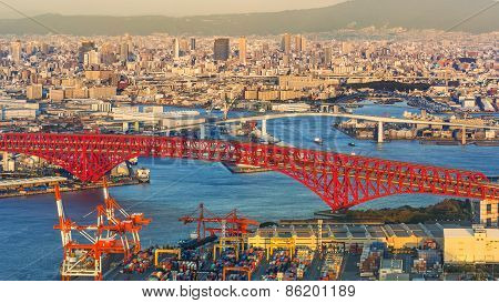 Osaka Bay - an Industrial District in Osaka City, Japan