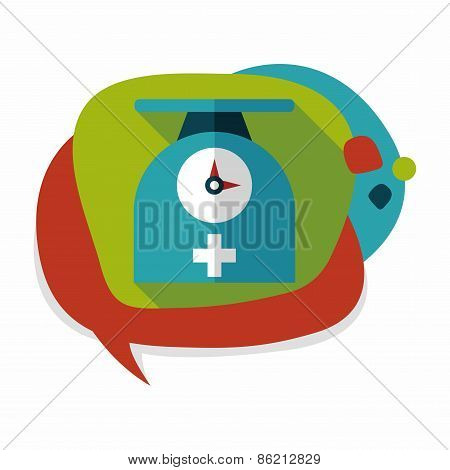 Weight Scales Flat Icon With Long Shadow,eps10