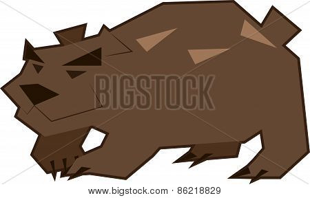 Angry brown bear